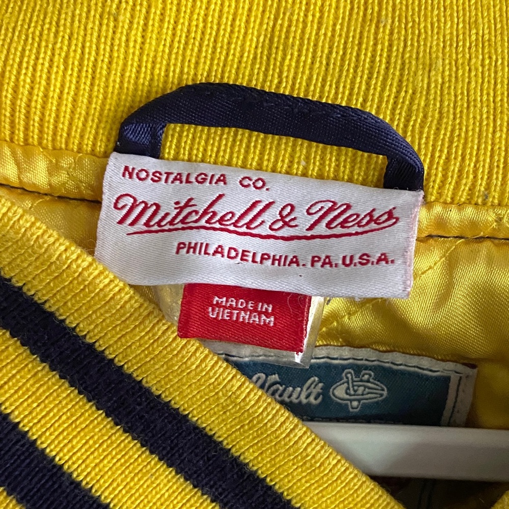 Mitchell & Ness Michigan Letterman Style Blue and Yellow Jacket - Picture 2 of 15